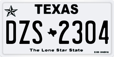 TX license plate DZS2304