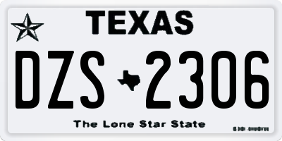 TX license plate DZS2306