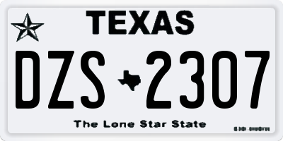 TX license plate DZS2307