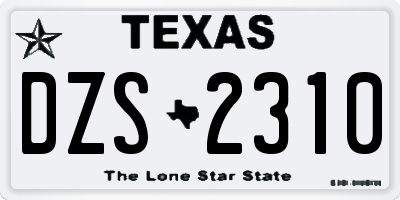 TX license plate DZS2310