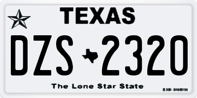 TX license plate DZS2320