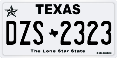 TX license plate DZS2323