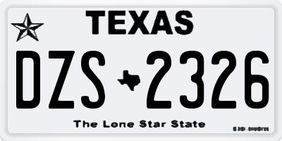 TX license plate DZS2326