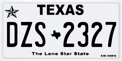 TX license plate DZS2327