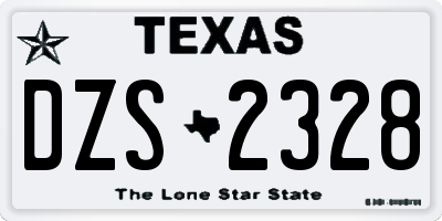 TX license plate DZS2328
