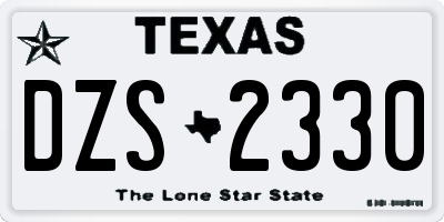 TX license plate DZS2330