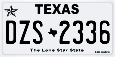 TX license plate DZS2336