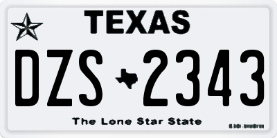 TX license plate DZS2343