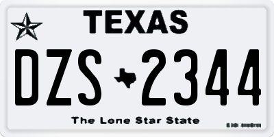 TX license plate DZS2344
