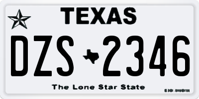 TX license plate DZS2346