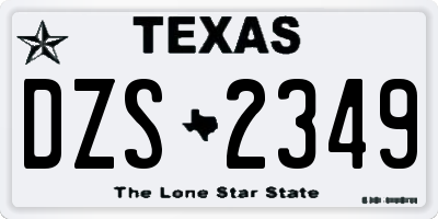 TX license plate DZS2349
