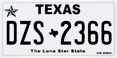 TX license plate DZS2366