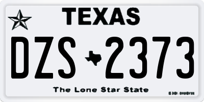 TX license plate DZS2373