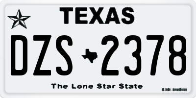 TX license plate DZS2378