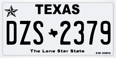 TX license plate DZS2379