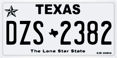 TX license plate DZS2382