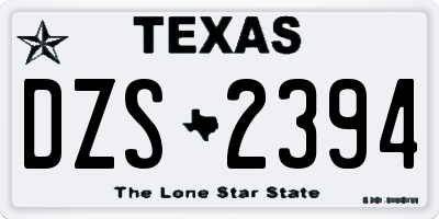 TX license plate DZS2394