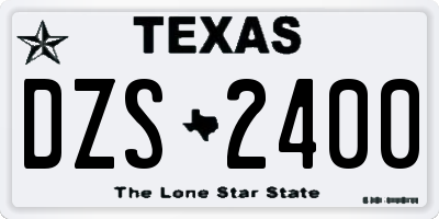TX license plate DZS2400