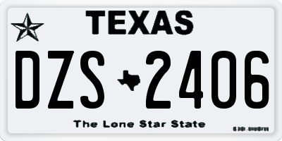 TX license plate DZS2406