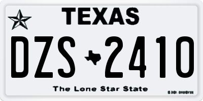 TX license plate DZS2410