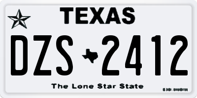 TX license plate DZS2412