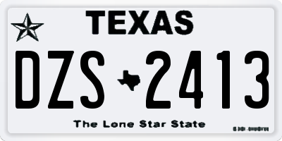 TX license plate DZS2413