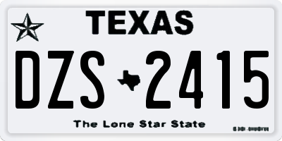 TX license plate DZS2415