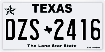 TX license plate DZS2416