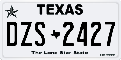 TX license plate DZS2427