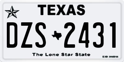 TX license plate DZS2431