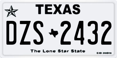 TX license plate DZS2432