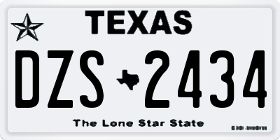 TX license plate DZS2434