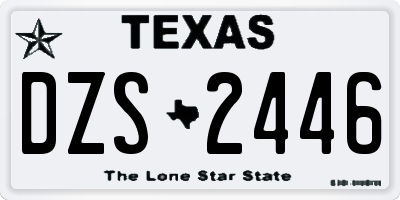 TX license plate DZS2446