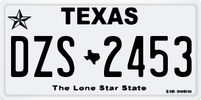 TX license plate DZS2453