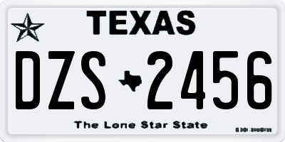 TX license plate DZS2456