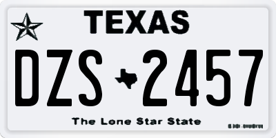 TX license plate DZS2457