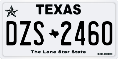 TX license plate DZS2460