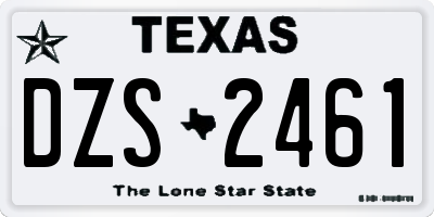 TX license plate DZS2461