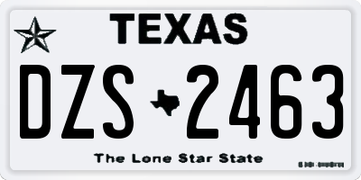 TX license plate DZS2463