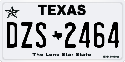 TX license plate DZS2464