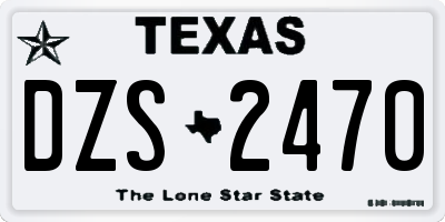 TX license plate DZS2470