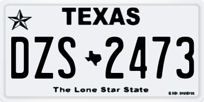 TX license plate DZS2473