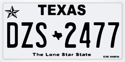 TX license plate DZS2477