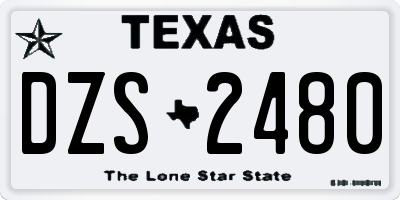 TX license plate DZS2480