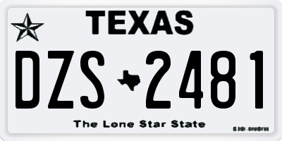 TX license plate DZS2481