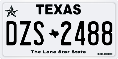 TX license plate DZS2488