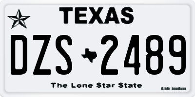 TX license plate DZS2489