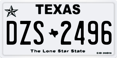 TX license plate DZS2496