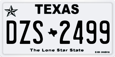 TX license plate DZS2499