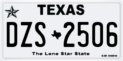 TX license plate DZS2506